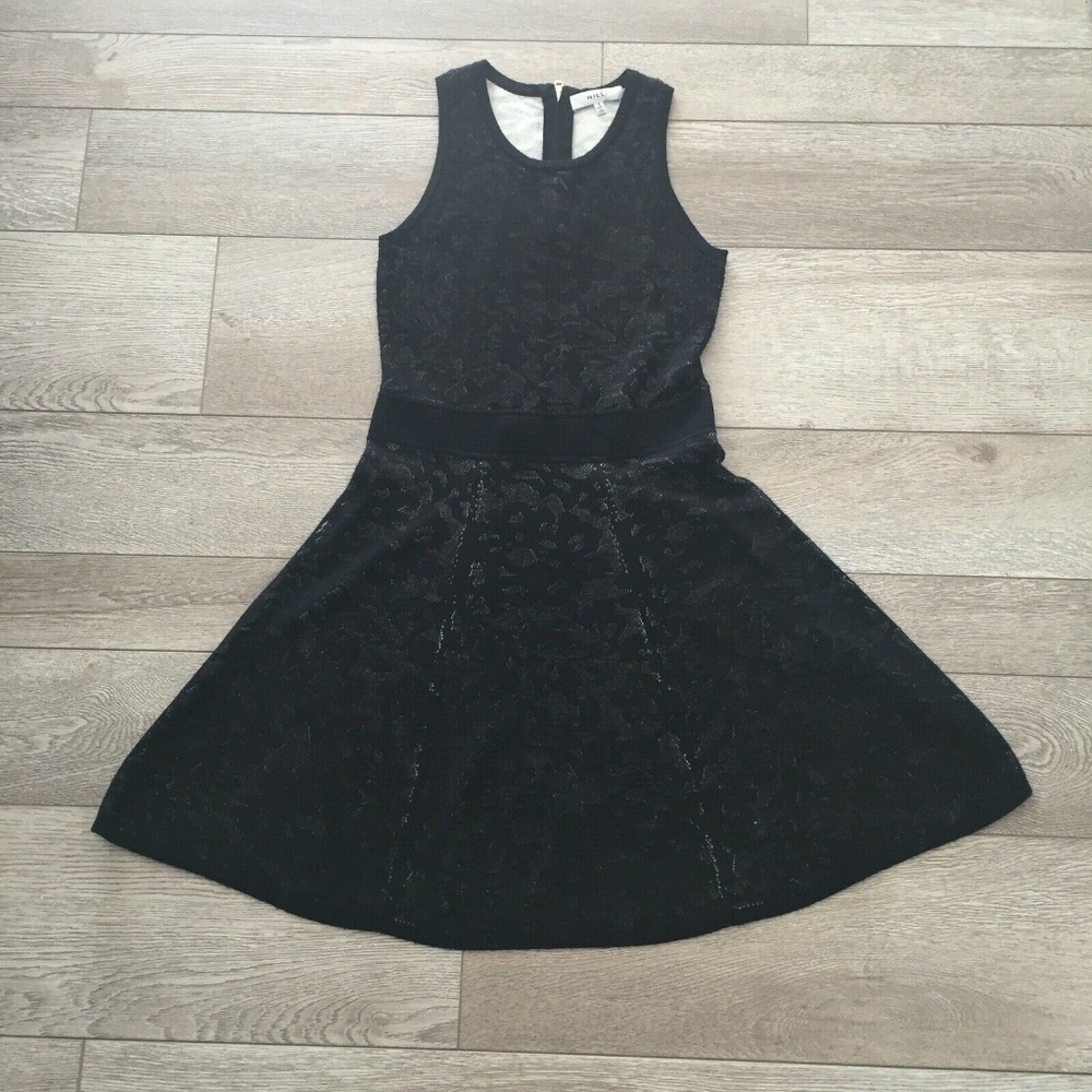 Milly Women's Dress Wool Acrylic Knit Pullover Zip Back Flared Sleeveless Small